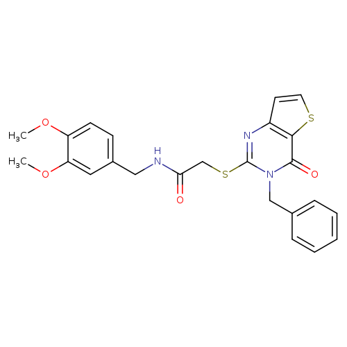 2-({3-benzyl-4-oxo-3H,4H-thieno[3,2-d]pyrimidin-2-yl}sulfanyl)-N-[(3,4-dimethoxyphenyl)methyl]acetamide