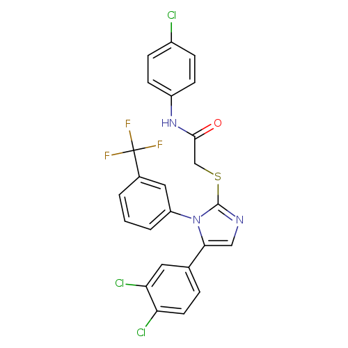 N-(4-chlorophenyl)-2-{[5-(3,4-dichlorophenyl)-1-[3-(trifluoromethyl)phenyl]-1H-imidazol-2-yl]sulfanyl}acetamide