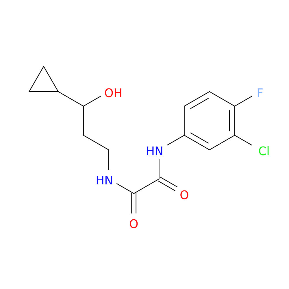 N'-(3-chloro-4-fluorophenyl)-N-(3-cyclopropyl-3-hydroxypropyl)ethanediamide