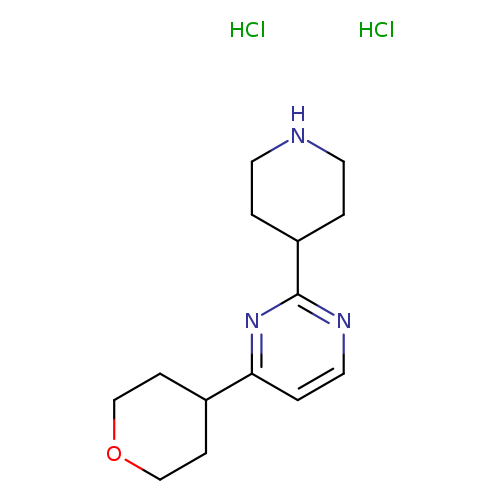 4-(oxan-4-yl)-2-(piperidin-4-yl)pyrimidine dihydrochloride