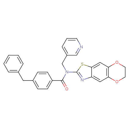 4-benzyl-N-{10,13-dioxa-4-thia-6-azatricyclo[7.4.0.0^{3,7}]trideca-1,3(7),5,8-tetraen-5-yl}-N-[(pyridin-3-yl)methyl]benzamide