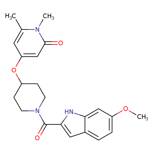 4-{[1-(6-methoxy-1H-indole-2-carbonyl)piperidin-4-yl]oxy}-1,6-dimethyl-1,2-dihydropyridin-2-one