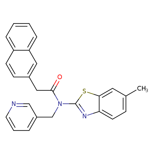 N-(6-methyl-1,3-benzothiazol-2-yl)-2-(naphthalen-2-yl)-N-[(pyridin-3-yl)methyl]acetamide