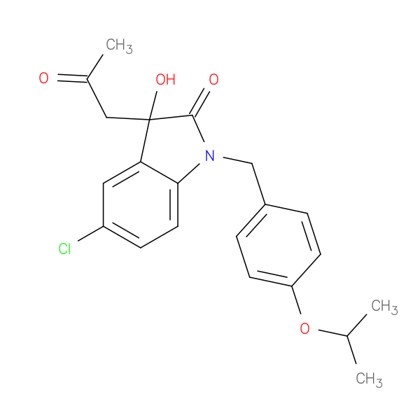5-chloro-3-hydroxy-3-(2-oxopropyl)-1-{[4-(propan-2-yloxy)phenyl]methyl}-2,3-dihydro-1H-indol-2-one