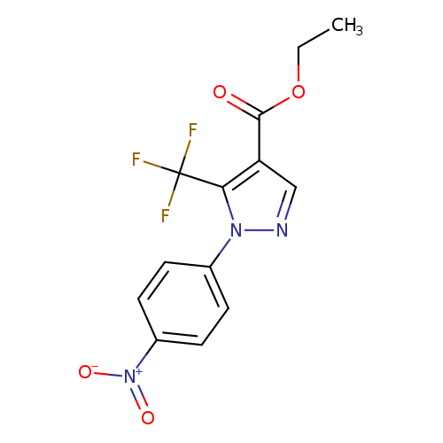 1H-Pyrazole-4-carboxylic acid, 1-(4-nitrophenyl)-5-(trifluoromethyl)-, ethyl ester