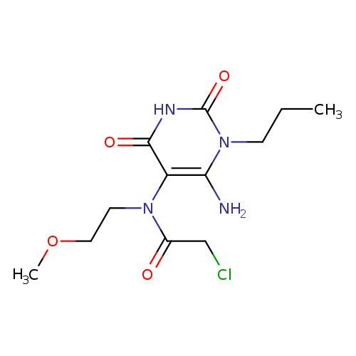 N-(6-amino-2,4-dioxo-1-propyl-1,2,3,4-tetrahydropyrimidin-5-yl)-2-chloro-N-(2-methoxyethyl)acetamide
