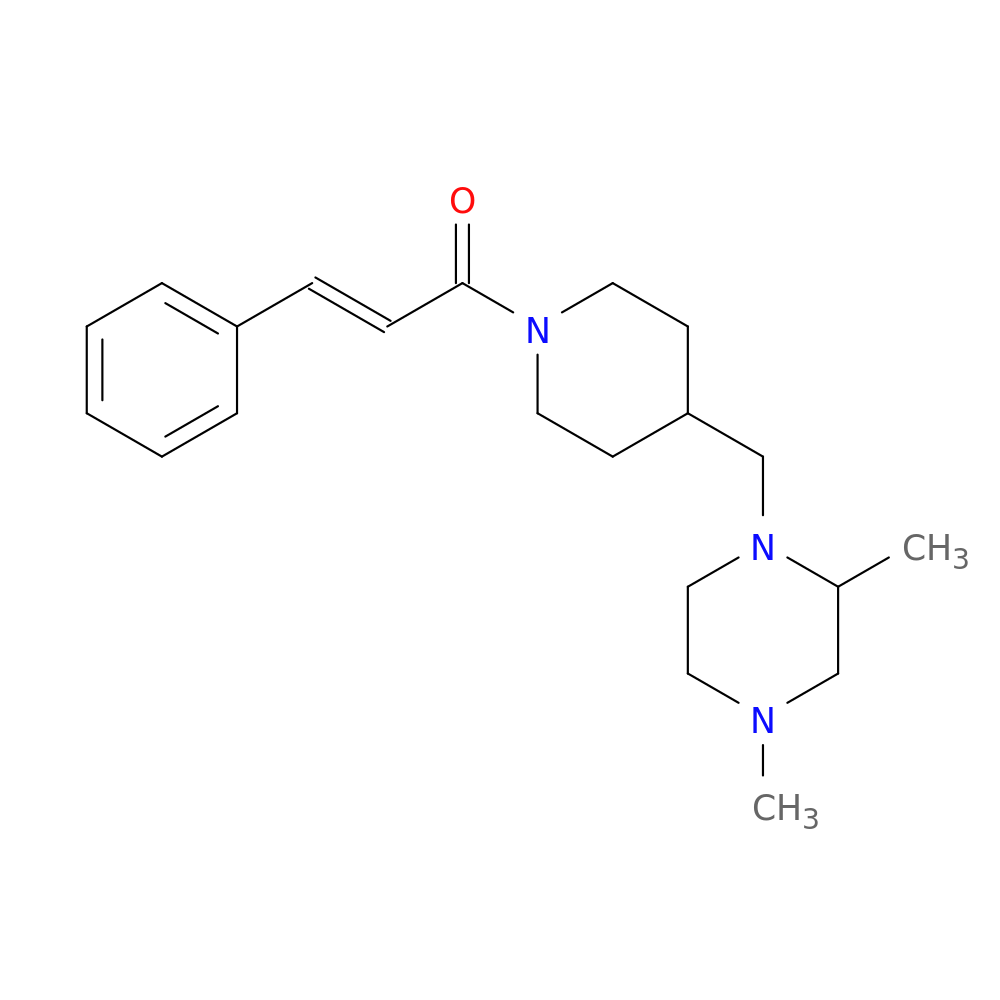 (2E)-1-{4-[(2,4-dimethylpiperazin-1-yl)methyl]piperidin-1-yl}-3-phenylprop-2-en-1-one