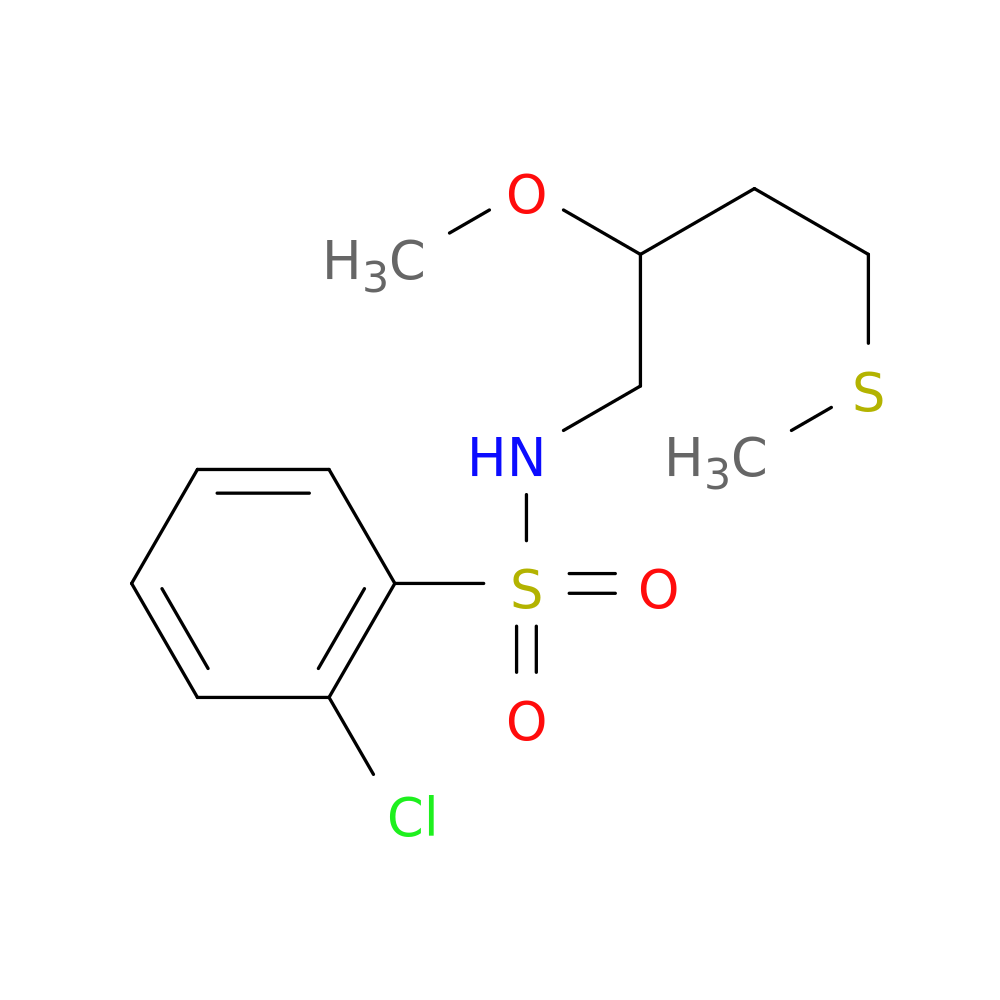 2-chloro-N-[2-methoxy-4-(methylsulfanyl)butyl]benzene-1-sulfonamide