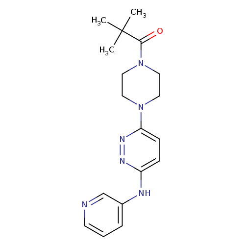 2,2-dimethyl-1-(4-{6-[(pyridin-3-yl)amino]pyridazin-3-yl}piperazin-1-yl)propan-1-one
