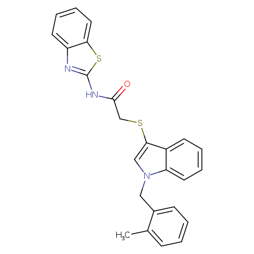 N-(1,3-benzothiazol-2-yl)-2-({1-[(2-methylphenyl)methyl]-1H-indol-3-yl}sulfanyl)acetamide