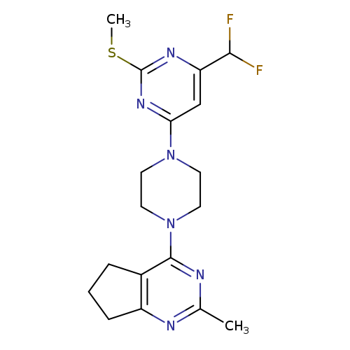 4-(difluoromethyl)-6-(4-{2-methyl-5H,6H,7H-cyclopenta[d]pyrimidin-4-yl}piperazin-1-yl)-2-(methylsulfanyl)pyrimidine