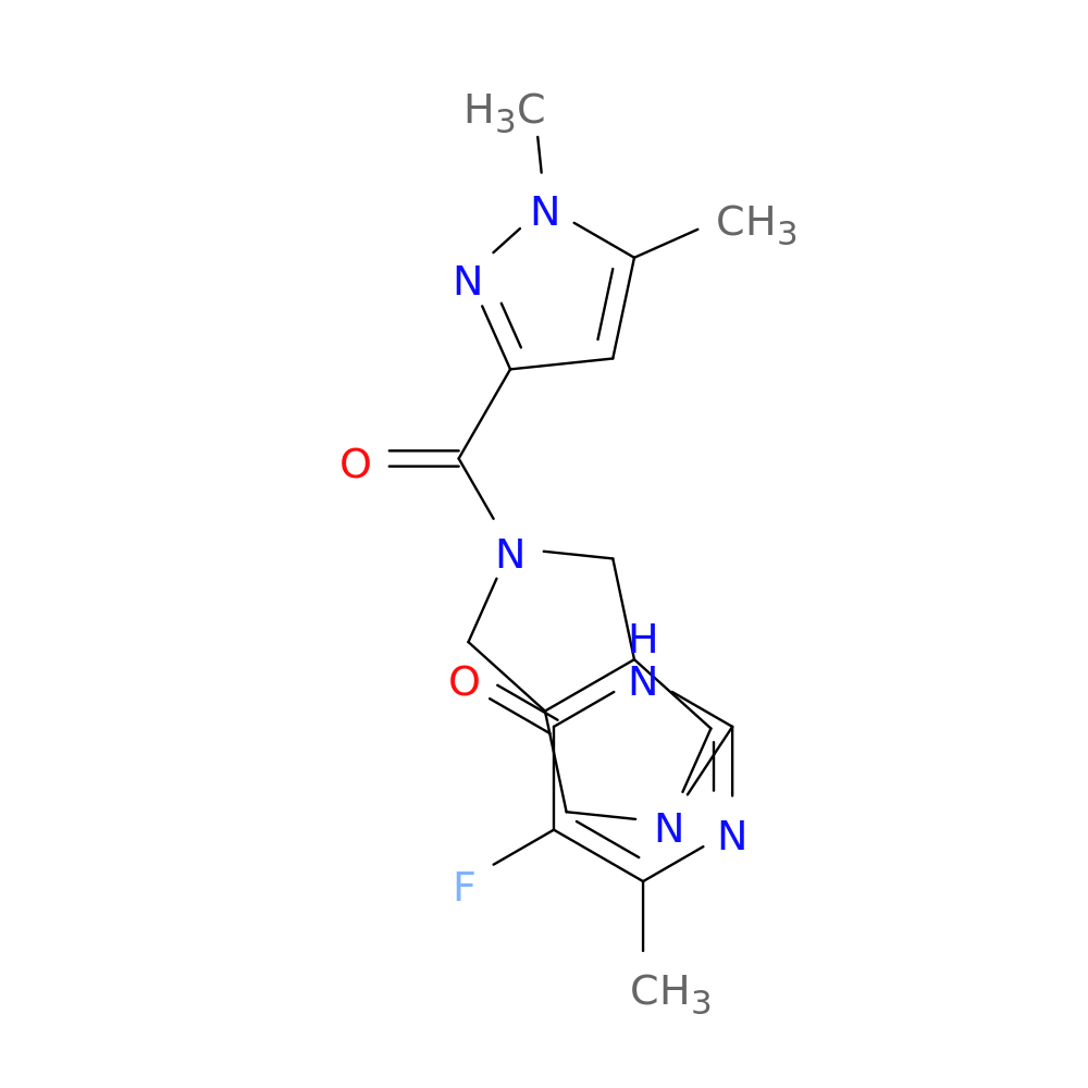 2-[5-(1,5-dimethyl-1H-pyrazole-3-carbonyl)-octahydropyrrolo[3,4-c]pyrrol-2-yl]-5-fluoro-6-methyl-3,4-dihydropyrimidin-4-one