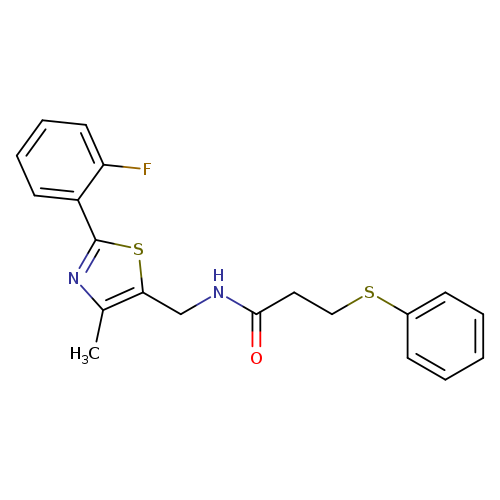 N-{[2-(2-fluorophenyl)-4-methyl-1,3-thiazol-5-yl]methyl}-3-(phenylsulfanyl)propanamide