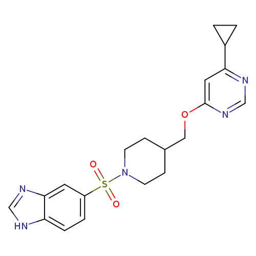 5-[(4-{[(6-cyclopropylpyrimidin-4-yl)oxy]methyl}piperidin-1-yl)sulfonyl]-1H-1,3-benzodiazole