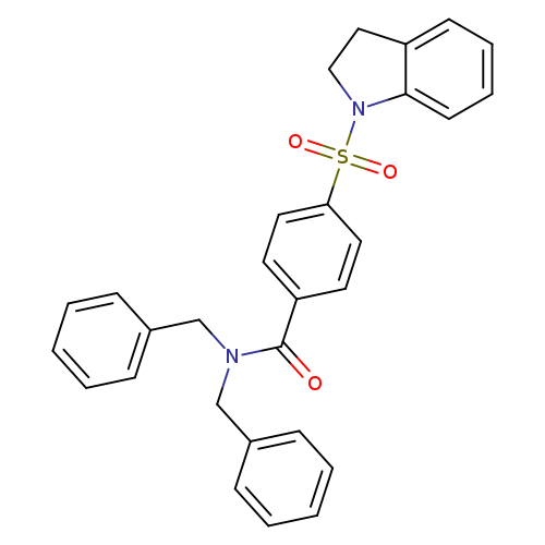 N,N-dibenzyl-4-(2,3-dihydro-1H-indole-1-sulfonyl)benzamide