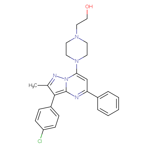 2-{4-[3-(4-chlorophenyl)-2-methyl-5-phenylpyrazolo[1,5-a]pyrimidin-7-yl]piperazin-1-yl}ethan-1-ol