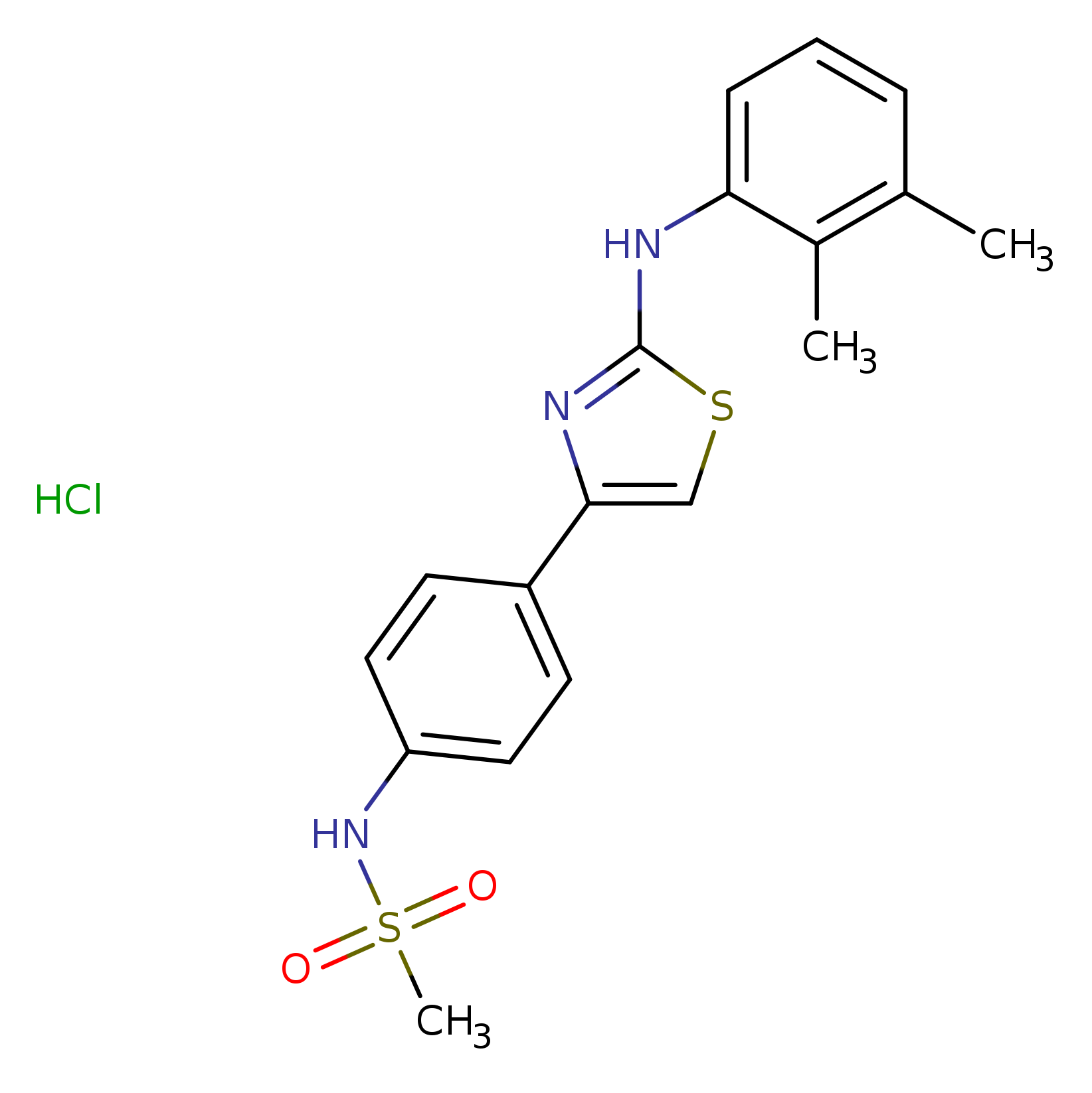 N-(4-{2-[(2,3-dimethylphenyl)amino]-1,3-thiazol-4-yl}phenyl)methanesulfonamide hydrochloride