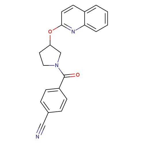 4-[3-(quinolin-2-yloxy)pyrrolidine-1-carbonyl]benzonitrile