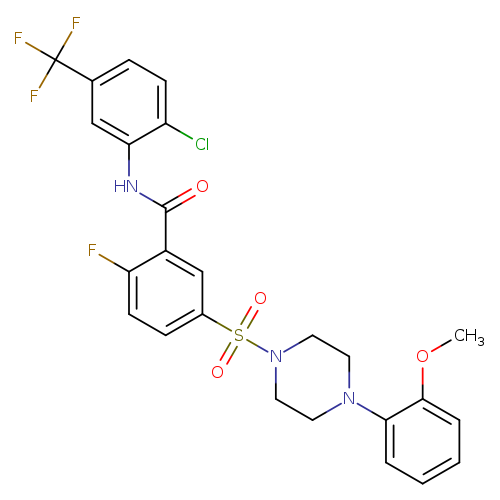 N-[2-chloro-5-(trifluoromethyl)phenyl]-2-fluoro-5-{[4-(2-methoxyphenyl)piperazin-1-yl]sulfonyl}benzamide