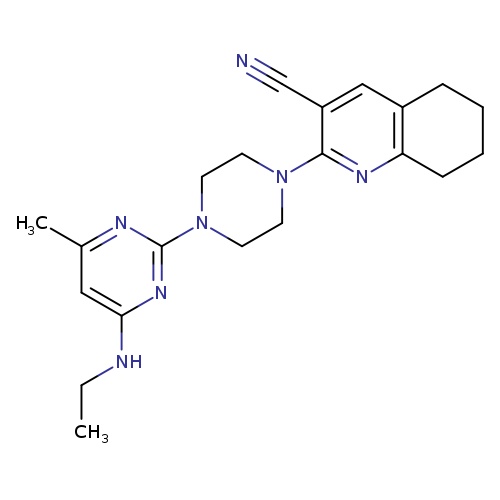 2-{4-[4-(ethylamino)-6-methylpyrimidin-2-yl]piperazin-1-yl}-5,6,7,8-tetrahydroquinoline-3-carbonitrile