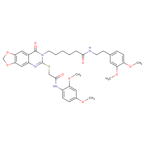 6-[6-({[(2,4-dimethoxyphenyl)carbamoyl]methyl}sulfanyl)-8-oxo-2H,7H,8H-[1,3]dioxolo[4,5-g]quinazolin-7-yl]-N-[2-(3,4-dimethoxyphenyl)ethyl]hexanamide