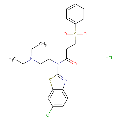 3-(benzenesulfonyl)-N-(6-chloro-1,3-benzothiazol-2-yl)-N-[2-(diethylamino)ethyl]propanamide hydrochloride