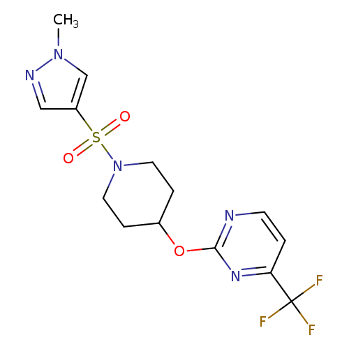 2-({1-[(1-methyl-1H-pyrazol-4-yl)sulfonyl]piperidin-4-yl}oxy)-4-(trifluoromethyl)pyrimidine