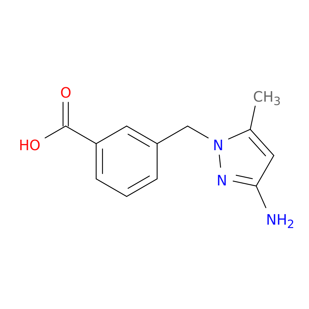 3-[(3-amino-5-methyl-1H-pyrazol-1-yl)methyl]benzoic acid