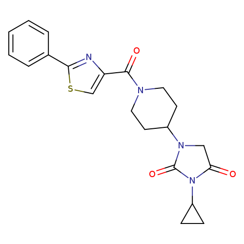 3-cyclopropyl-1-[1-(2-phenyl-1,3-thiazole-4-carbonyl)piperidin-4-yl]imidazolidine-2,4-dione