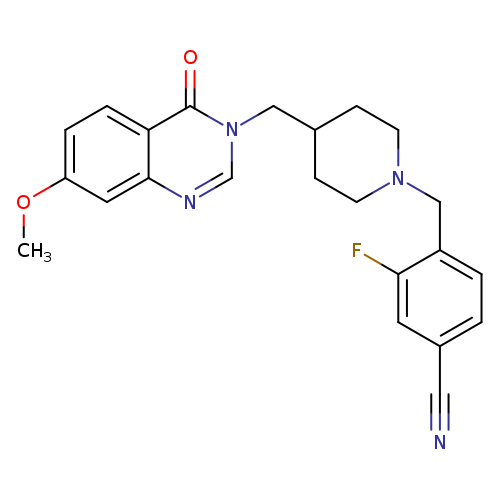 3-fluoro-4-({4-[(7-methoxy-4-oxo-3,4-dihydroquinazolin-3-yl)methyl]piperidin-1-yl}methyl)benzonitrile