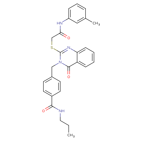 4-{[2-({[(3-methylphenyl)carbamoyl]methyl}sulfanyl)-4-oxo-3,4-dihydroquinazolin-3-yl]methyl}-N-propylbenzamide