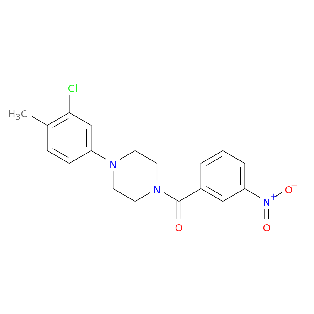 1-(3-chloro-4-methylphenyl)-4-(3-nitrobenzoyl)piperazine