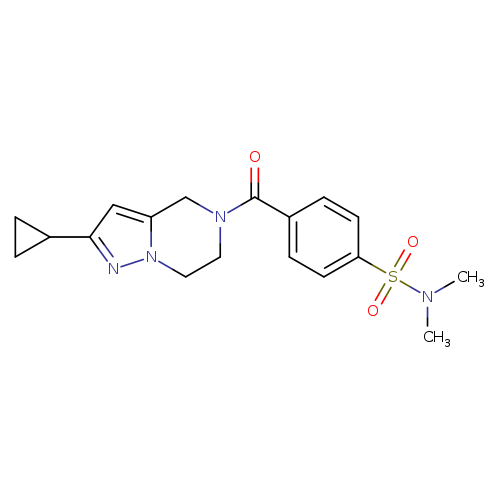 4-{2-cyclopropyl-4H,5H,6H,7H-pyrazolo[1,5-a]pyrazine-5-carbonyl}-N,N-dimethylbenzene-1-sulfonamide