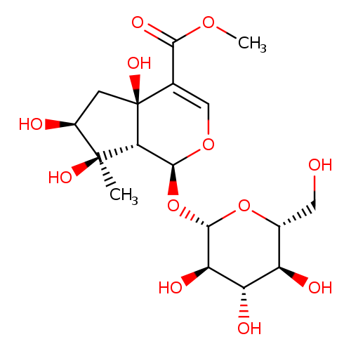 Cyclopenta[c]pyran-4-carboxylic acid, 1-(β-D-glucopyranosyloxy)-1,4a,5,6,7,7a-hexahydro-4a,6,7-trihydroxy-7-methyl-, methyl ester, (1S,4aR,6S,7R,7aS)-