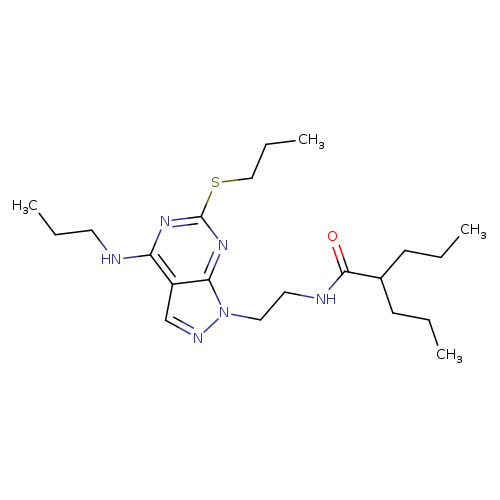 2-propyl-N-{2-[4-(propylamino)-6-(propylsulfanyl)-1H-pyrazolo[3,4-d]pyrimidin-1-yl]ethyl}pentanamide