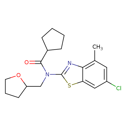 N-(6-chloro-4-methyl-1,3-benzothiazol-2-yl)-N-[(oxolan-2-yl)methyl]cyclopentanecarboxamide