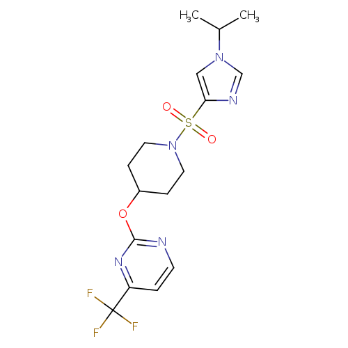2-[(1-{[1-(propan-2-yl)-1H-imidazol-4-yl]sulfonyl}piperidin-4-yl)oxy]-4-(trifluoromethyl)pyrimidine