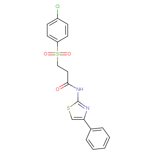 3-(4-chlorobenzenesulfonyl)-N-(4-phenyl-1,3-thiazol-2-yl)propanamide