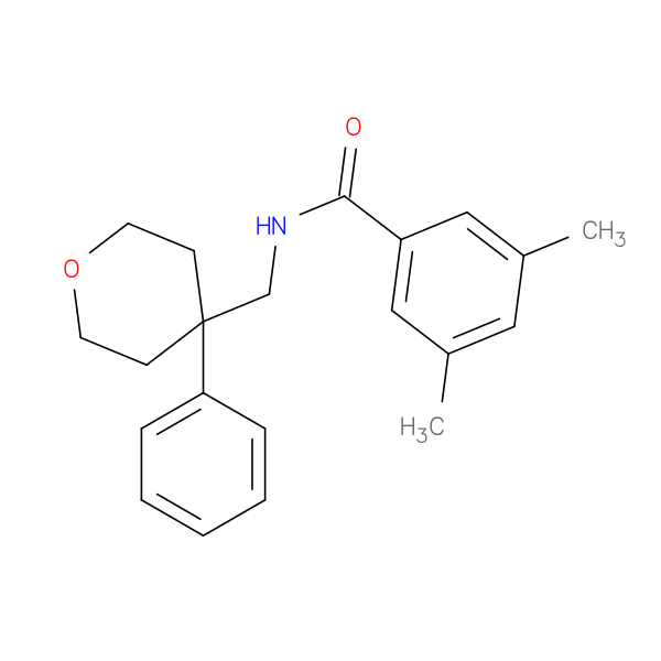 3,5-dimethyl-N-[(4-phenyloxan-4-yl)methyl]benzamide