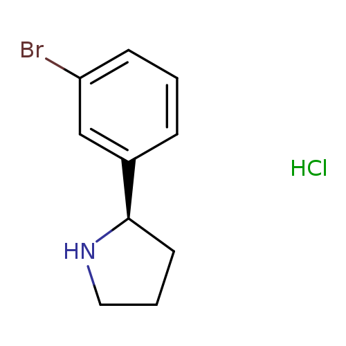 Pyrrolidine, 2-(3-bromophenyl)-, hydrochloride (1:1), (2R)-