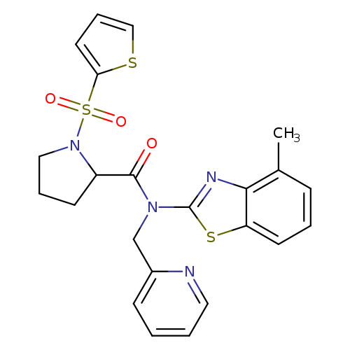 N-(4-methyl-1,3-benzothiazol-2-yl)-N-[(pyridin-2-yl)methyl]-1-(thiophene-2-sulfonyl)pyrrolidine-2-carboxamide
