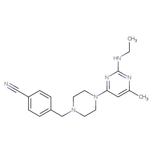 4-({4-[2-(ethylamino)-6-methylpyrimidin-4-yl]piperazin-1-yl}methyl)benzonitrile