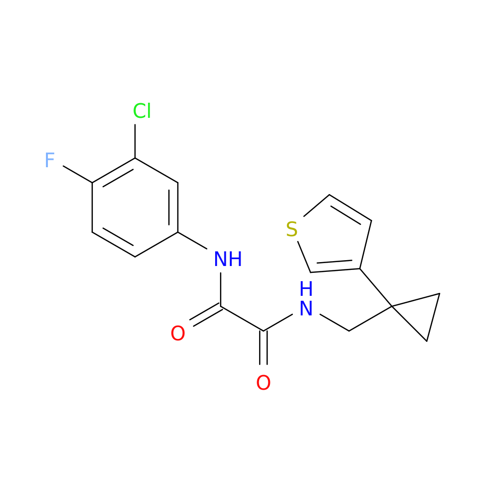 N'-(3-chloro-4-fluorophenyl)-N-{[1-(thiophen-3-yl)cyclopropyl]methyl}ethanediamide
