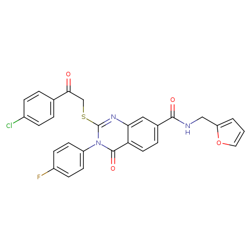 2-{[2-(4-chlorophenyl)-2-oxoethyl]sulfanyl}-3-(4-fluorophenyl)-N-[(furan-2-yl)methyl]-4-oxo-3,4-dihydroquinazoline-7-carboxamide