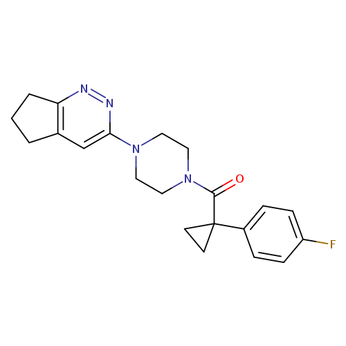 1-{5H,6H,7H-cyclopenta[c]pyridazin-3-yl}-4-[1-(4-fluorophenyl)cyclopropanecarbonyl]piperazine