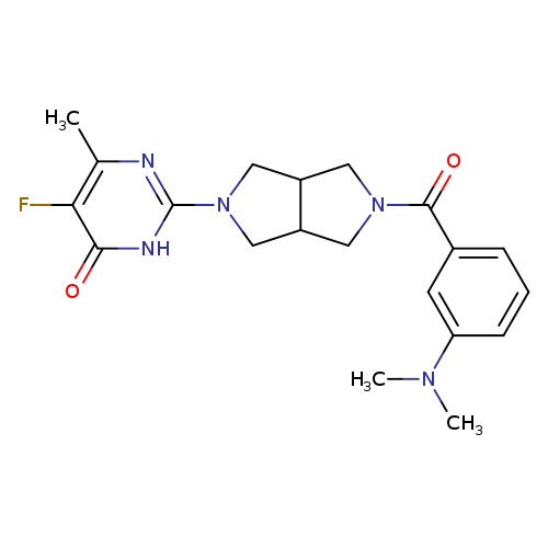 2-{5-[3-(dimethylamino)benzoyl]-octahydropyrrolo[3,4-c]pyrrol-2-yl}-5-fluoro-6-methyl-3,4-dihydropyrimidin-4-one