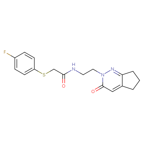 2-[(4-fluorophenyl)sulfanyl]-N-(2-{3-oxo-2H,3H,5H,6H,7H-cyclopenta[c]pyridazin-2-yl}ethyl)acetamide
