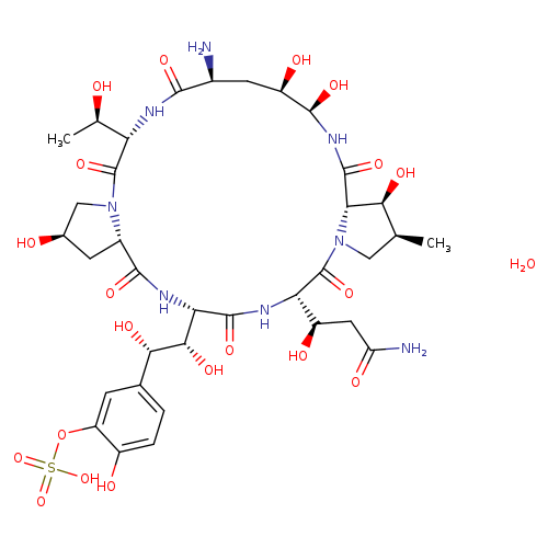 1-[(4R,5R)-4,5-dihydroxy-L-ornithine]-4-[(4S)-4-hydroxy-4-[4-hydroxy-3-(sulfooxy)phenyl]-L-threonine]-pneumocandin A<sub>0</sub>, hydrate