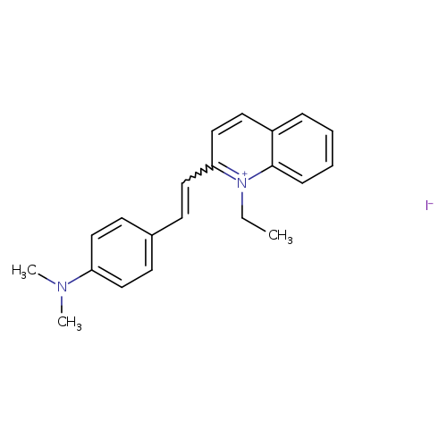 Quinolinium, 2-[2-[4-(dimethylamino)phenyl]ethenyl]-1-ethyl-, iodide (1:1)