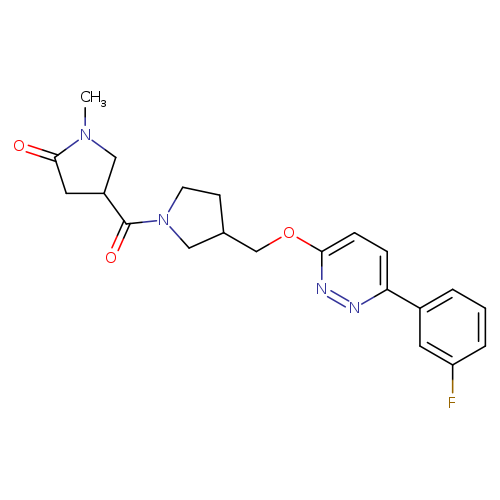 4-[3-({[6-(3-fluorophenyl)pyridazin-3-yl]oxy}methyl)pyrrolidine-1-carbonyl]-1-methylpyrrolidin-2-one